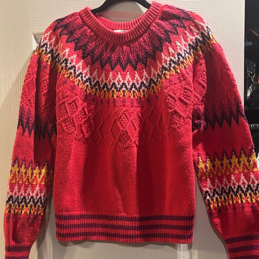 Sundance Multicolor Patterned Crew Neck Sweater - image 1